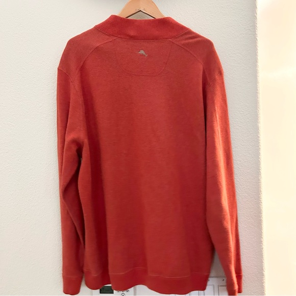 Tommy Bahama Flipshore Half Zip Reversible Pullover, Orange/Heather, Size XLarge - Picture 3 of 7